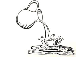 pitcher cup saucer plate illustration